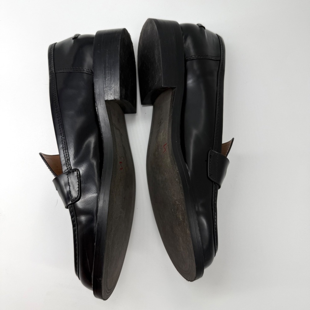 Sam Edelman Colin Loafers Women 7.5 Black Good Leather Scalloped Penny Slip On - Picture 3 of 6